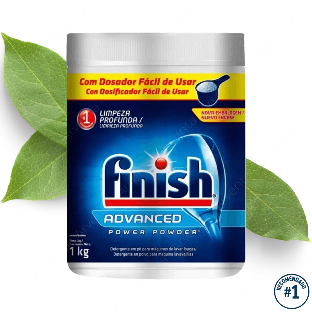 Finish Detergente em Pó para Lava Louças 1kg Original Limpeza Profunda e Alta Performance