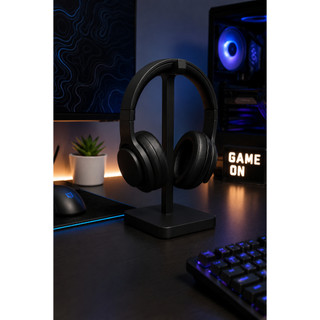 Suporte de Mesa para Headset Gamer Universal Porta Fone Organizador Preto Branco…