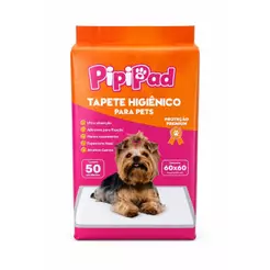 50 Tapete Higiênico Descartável para Cachorro Gato Unidades 60x60 cm - Fralda Pet Xixi Cão Pequeno Médio Pet
