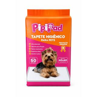 50 Tapete Higiênico Descartável para Cachorro Gato Unidades 60x60 cm - Fralda Pet Xixi Cão Pequeno Médio Pet