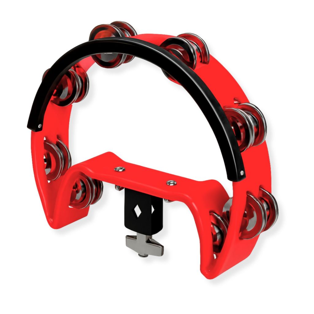 Pandeirola Meia Lua C/ Clamp P/ Chimbal Profissional Gonzaga Vermelho