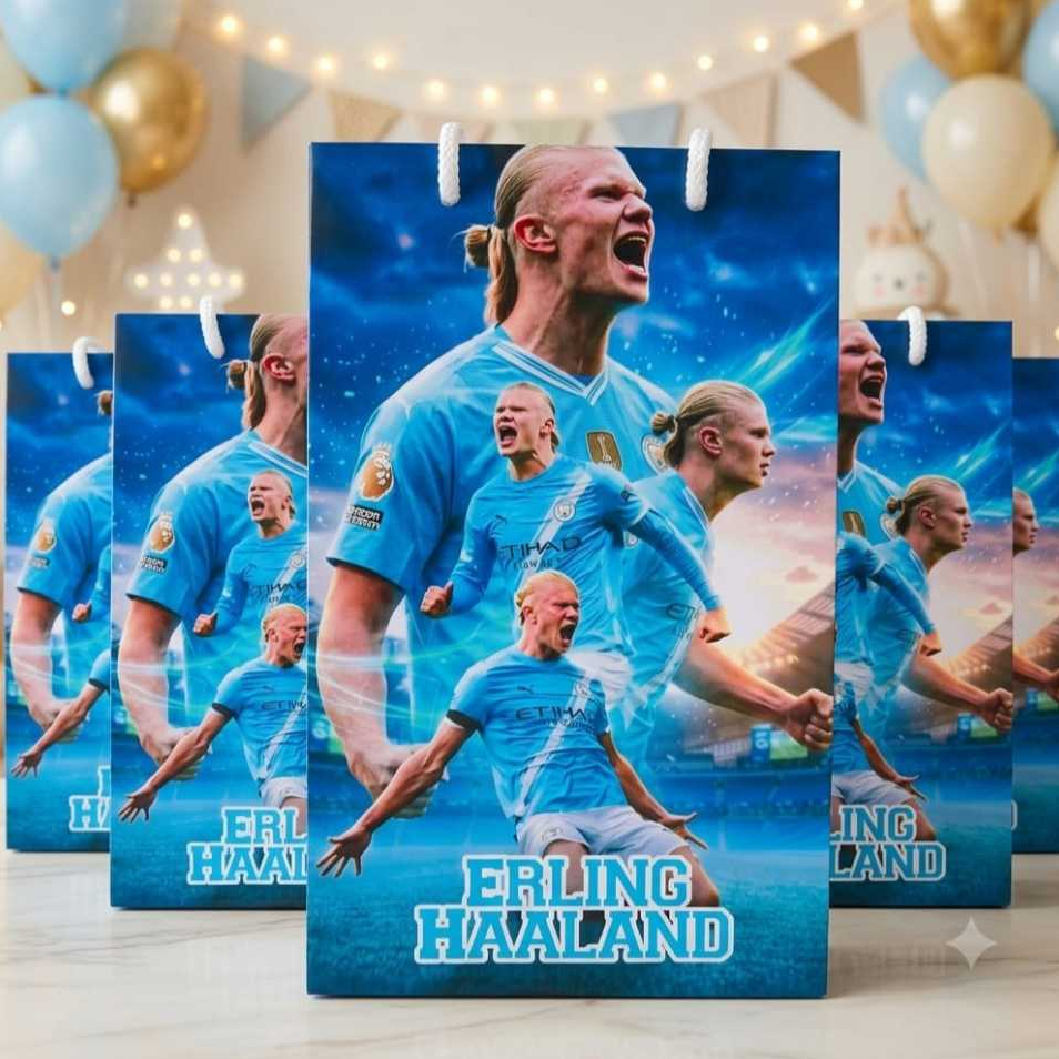 Sacolinha Personalizada P- Lembrancinhas-Envio Rápido- Haaland 2.0- Futebol -pegue e monte