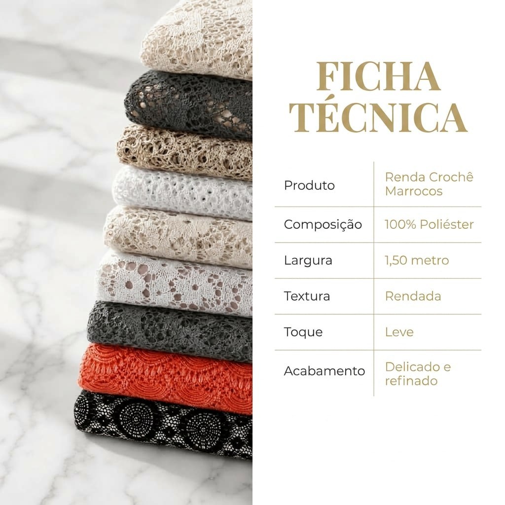 Detalhes do Tecido Renda Crochê Marrocos 2m x 1,50m Largura Em Poliéster Para Moda Feminina Praia Festa