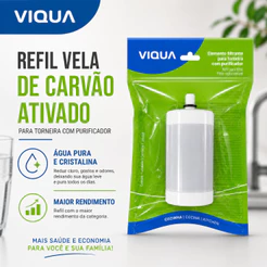 Refil Vela De Carvão Ativado Refil Universal 1000l Refil de Vela Universal Viqua Filtro de Água