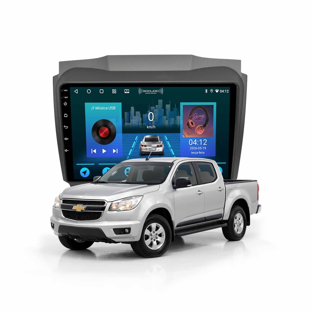 Multimídia Chevrolet S10 2012 A 2016 64gb Carplay Android Gps Bluetooth 9 Polegadas