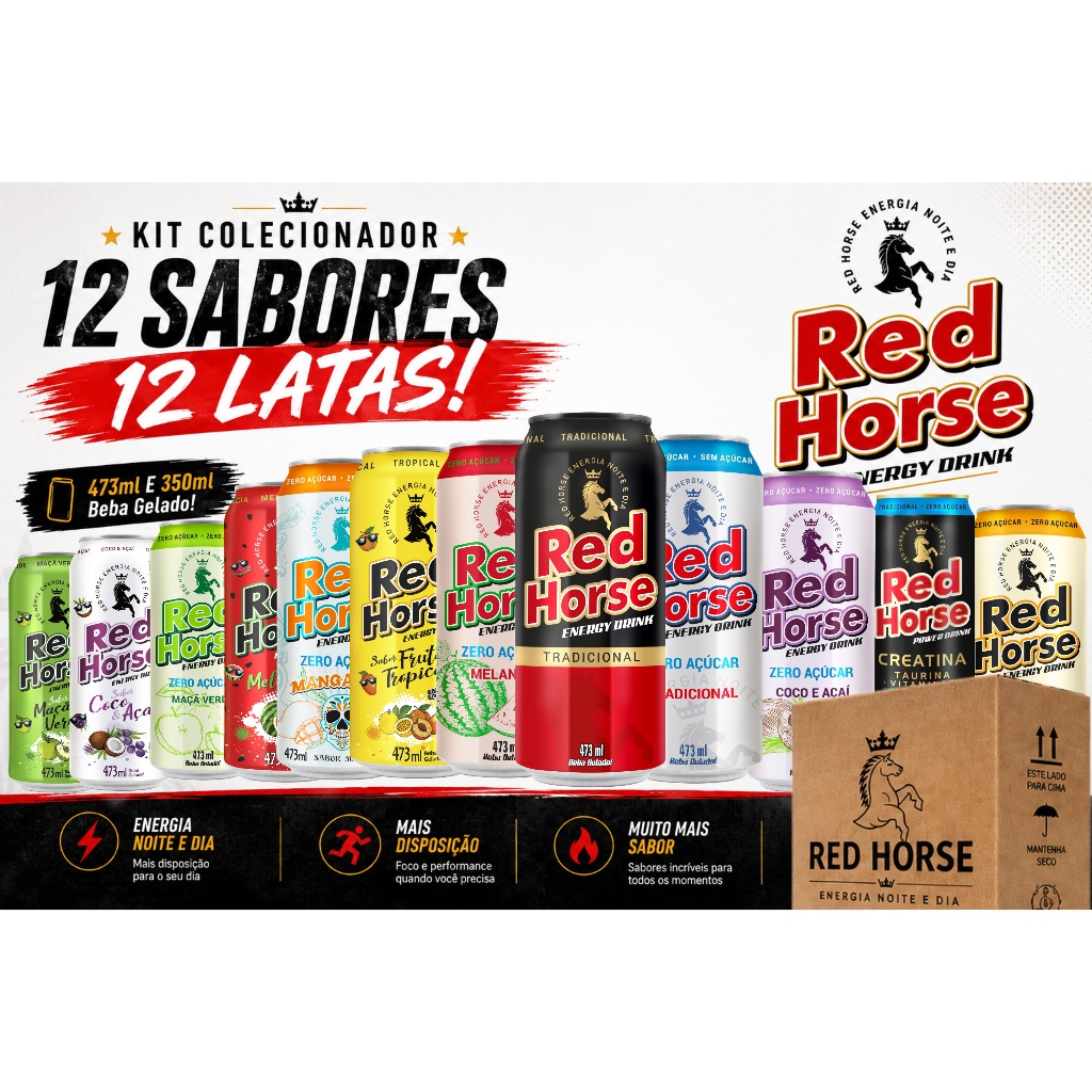 Kit Red Horse Completo 12 Sabores Diferentes | Colecionador Oficial