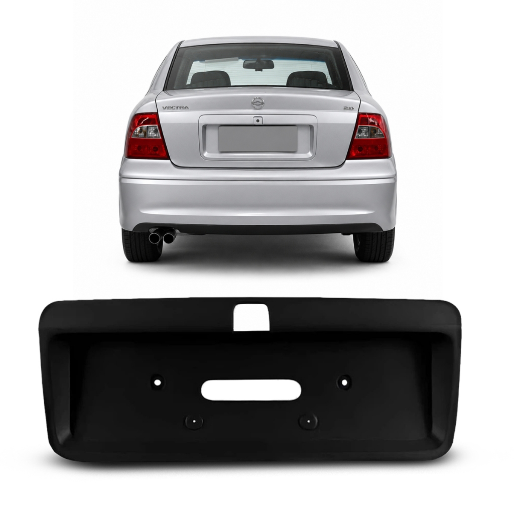 Moldura Placa Traseira Vectra 2000 a 2005 Preta Porta Malas