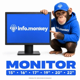 MONITOR VGA HDMI 15,16,17,19,20 E 22 POLEGADAS COM CABOS