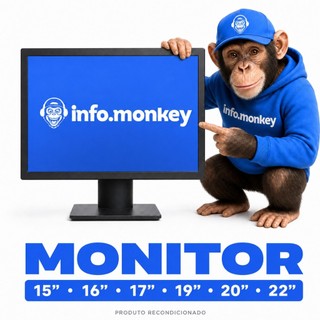 MONITOR VGA HDMI 15,16,17,19,20 E 22 POLEGADAS COM CABOS