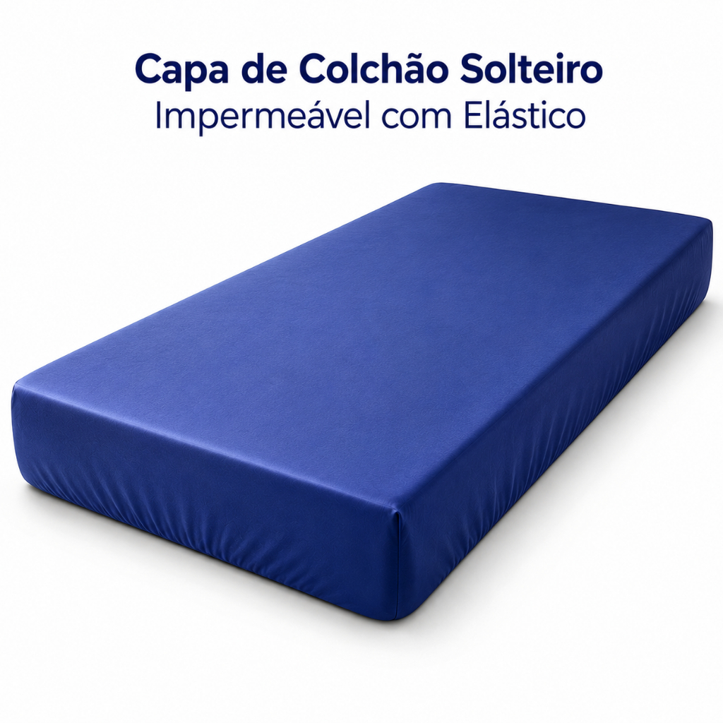 Capa de Colchão Solteiro Impermeável Protetor com Elástico Cama Box Antialérgico Antiácaro
