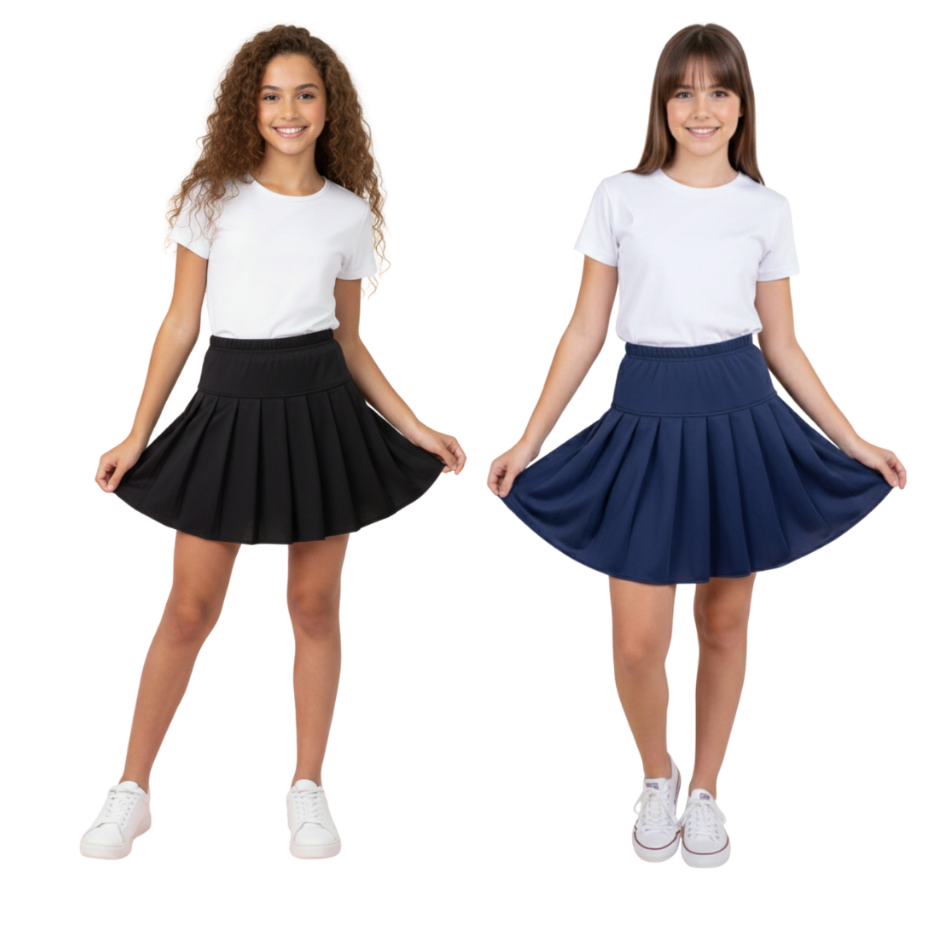 Short Saia Feminino Helanca Uniforme Escolar Infantil Juvenil Roupa Feminina
