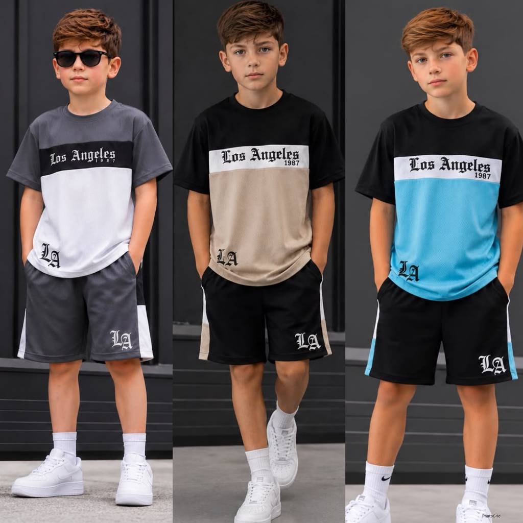 Conjunto Masculino Infantil Verão Camiseta + Short Menino 4 ao 12 Anos Moda Infantil Estilosa
