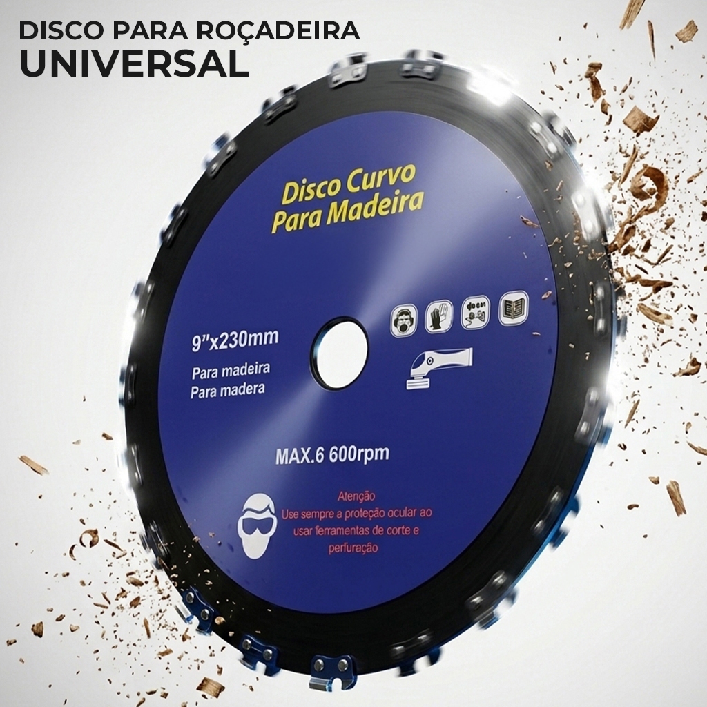 Disco Roçadeira Lâmina Corrente Corta Grama Galhos Madeira