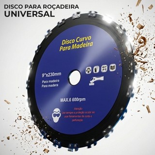 Disco Roçadeira Lâmina Corrente Corta Grama Galhos Madeira