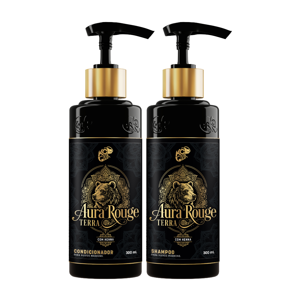 Kit Aura Rouge Terra Ruivos Marrons Kamaleão Color 300ml