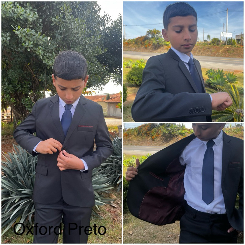 Terno Preto Infantil (Paleto + Calça) Oxford Para Diversas Ocasiões