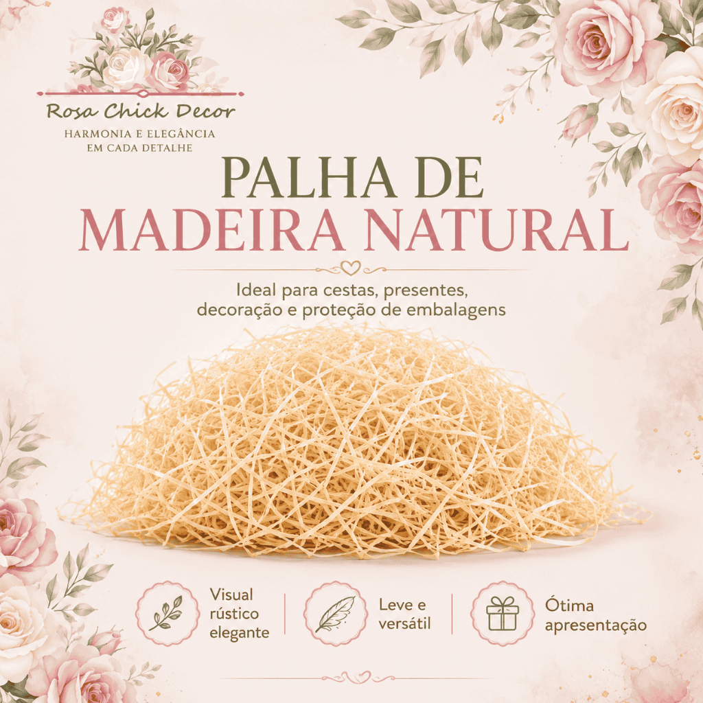 Palha de Madeira Natural Para Cestas Decorativas Presentes Artesanato Embalagem Decoração