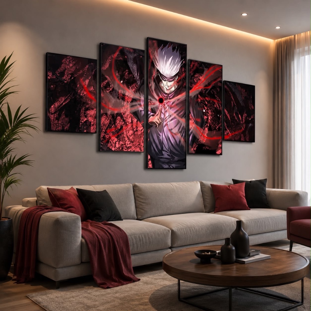 Quadro Decorativo Mosaico Anime Jujutsu Kaisen, Gojo Sukuna de sala de estar, murais decorativos, presentes