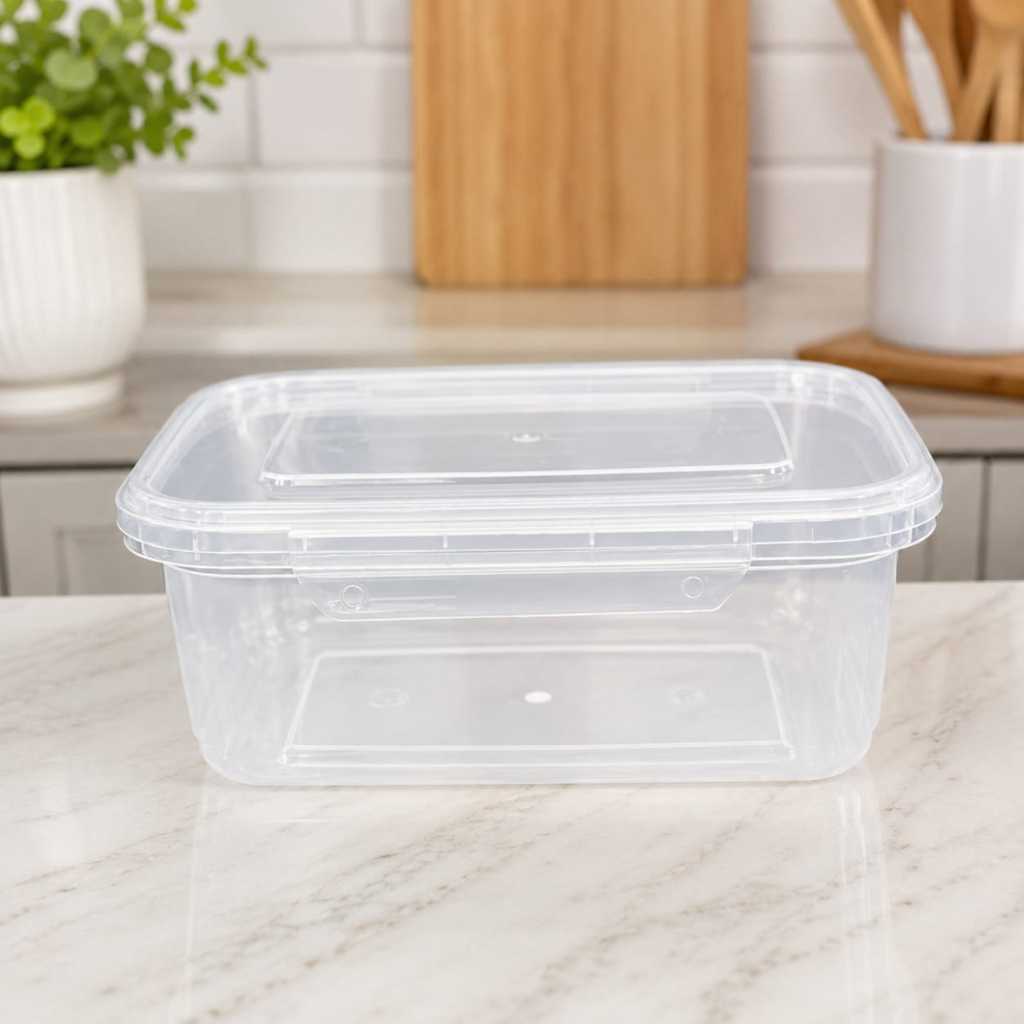 Pote com Travas Laterais 800ml Transparente com Tampa Hermética-Organizador Mantimentos, Alimentos, Geladeira e Cozinha