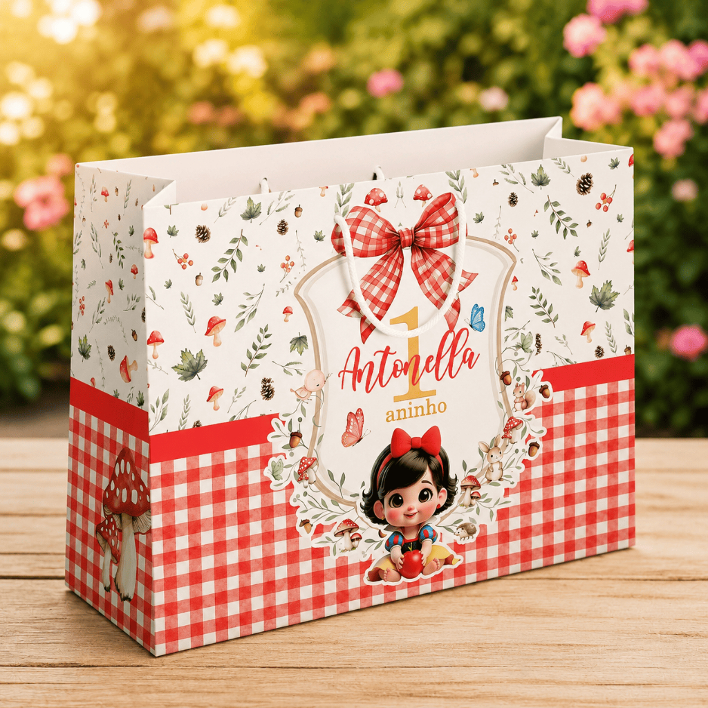 Sacolinha Personalizada Branca de Neve Princesa Lembrancinha Festa Infantil