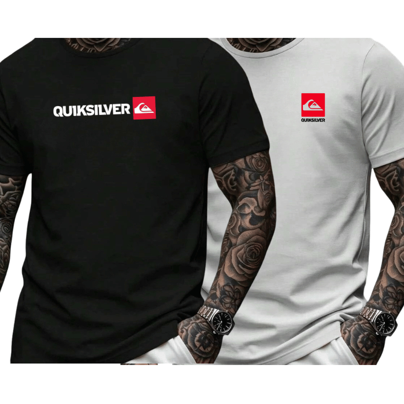 Kit 2 Camisa 100% Algodão Camiseta Masculina Premium Slim Confortavel Cotton Basica