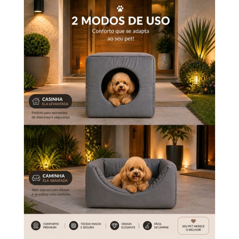 casinha toca cama lglu para cães e gatos tamanhos P,M,G fundo impermeável colchão removível linha Premium
