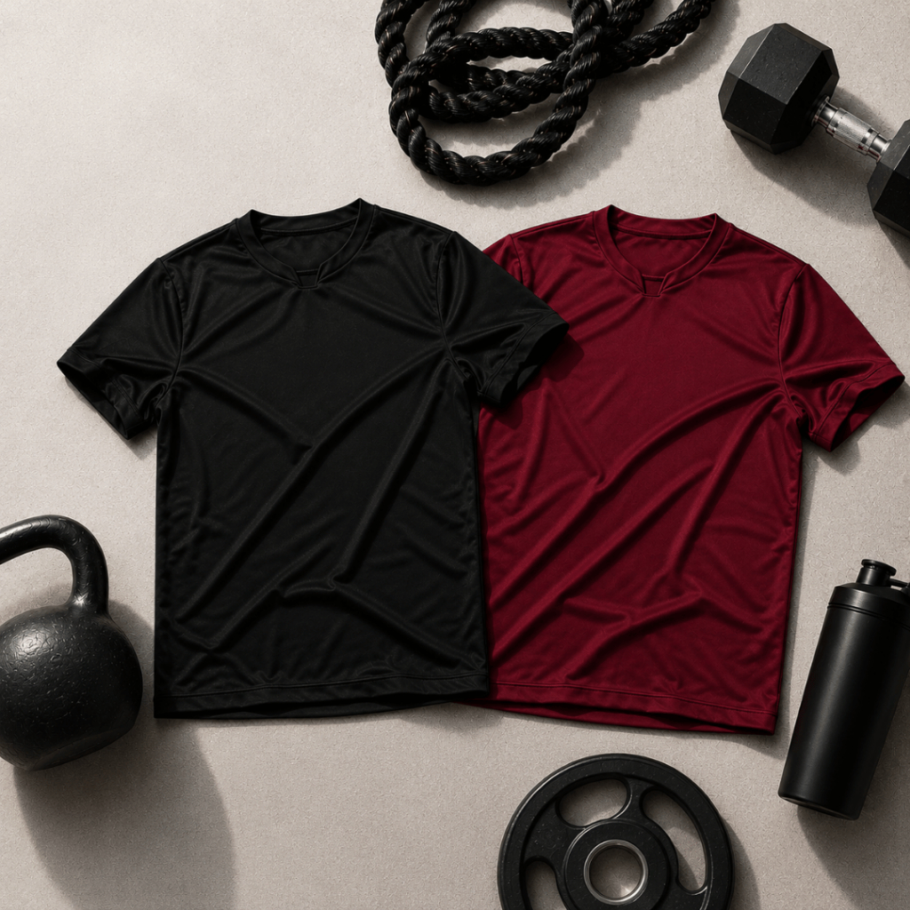 Kit 2 Camisetas Masculinas Dry Fit Gola Padre Academia Treino Corrida Leves Respiráveis Confortáveis