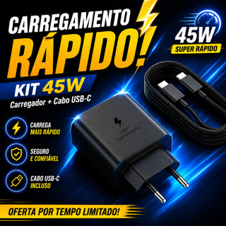 Carregador 45w Tipo C Turbo ORIGINALPara Galaxy A50 A52S A54 A70 A72 S20 Fe S21+ S22 S23 …