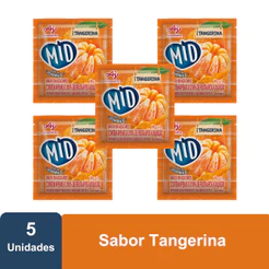 Kit Refresco em Pó MID® Sabor Tangerina Com 5 Unidades de 20g