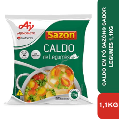 Caldo em Pó SAZÓN® Sabor Legumes 1,1kg - Mais Sabor - Ideal para Sopas, Cremes, Risotos e Molhos