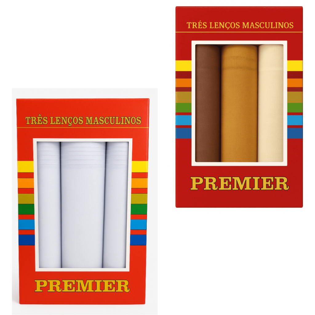 Kit 6 Lenços Tecido 100% Algodão Premier 32x32 Presente Pais