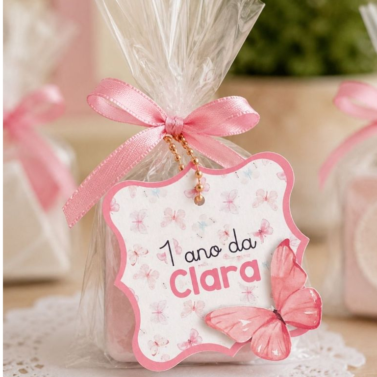 Tag Personalizada para Lembrancinha | Aniversário Infantil | com Aplique (Efeito 3D)