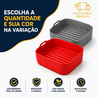 Forma Silicone Airfryer 2,5L a 3,5L Antiaderente Reutilizável Alta Durabilidade Cesto Fir…