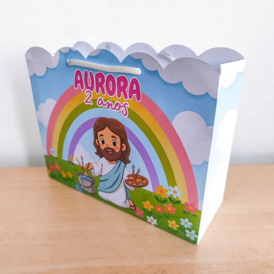 JÁ VAI MONTADA Sacolinha Personalizada Maior Pintor do Mundo | Jesus | Lembrancinha | Mimo | Aniversário | Surpresa
