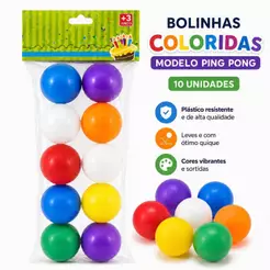 Kit 50 Bolinhas Plásticas Modelo Ping Pong Infantil Coloridas