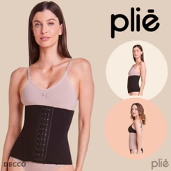 Cinta Colete Faixa Plie Modeladora e Redutora 8 Barbatanas com Regulagem Frontal Alta Compressao