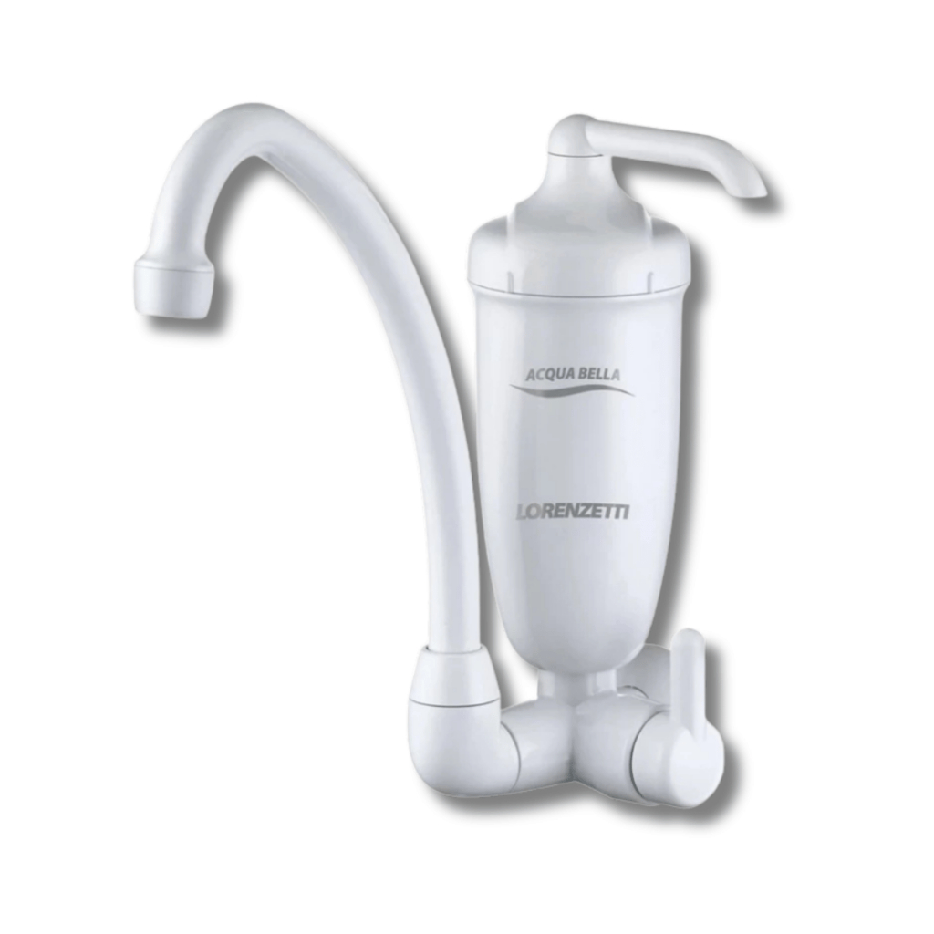 Torneira De Parede Bica Móvel Filtro Purificador de Água Acqua Bella Cor Branca Lorenzetti
