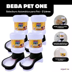 Kit 4 Bebedouro Automático Beba Pet One Preto - Galão 2 Litros