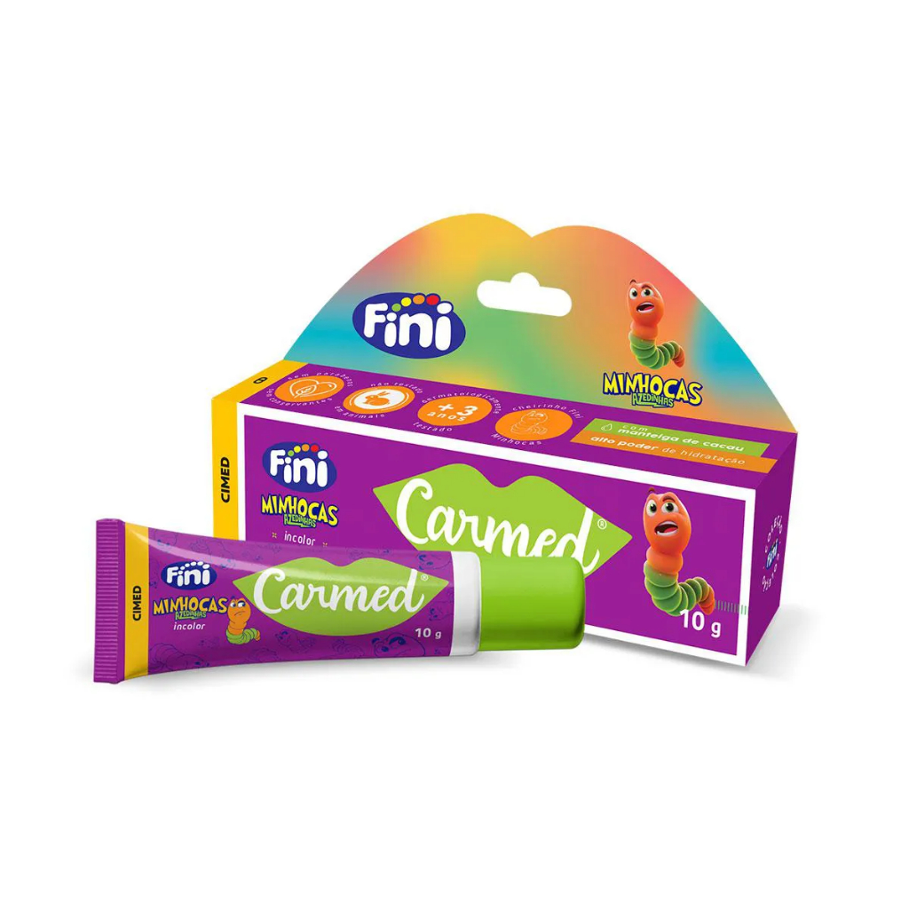 Carmed Fini Minhocas Hidratante Labial Incolor 10g Cimed Original Azedinho
