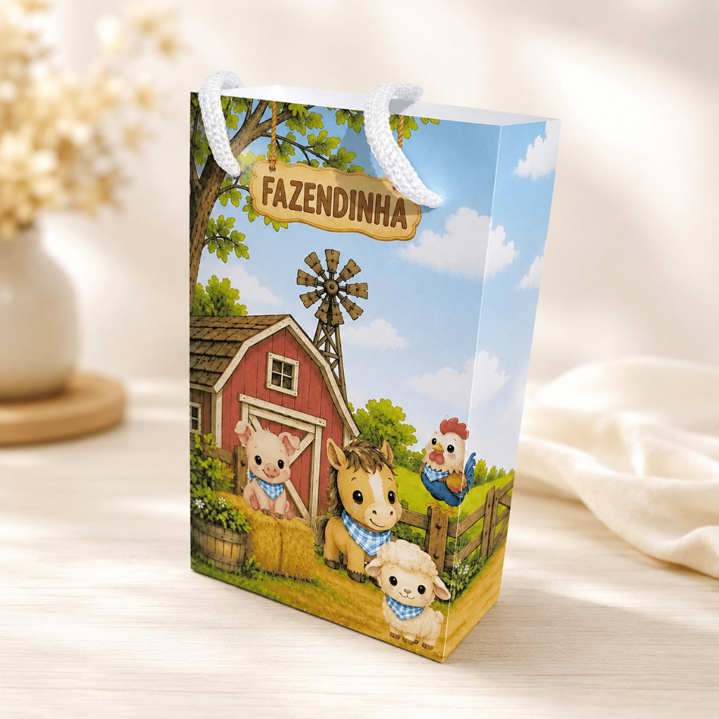 Sacolinha Fazendinha P para Lembrancinha Infantil | Sacola Surpresa Festa Aniversário | Desmontada l envio rápido