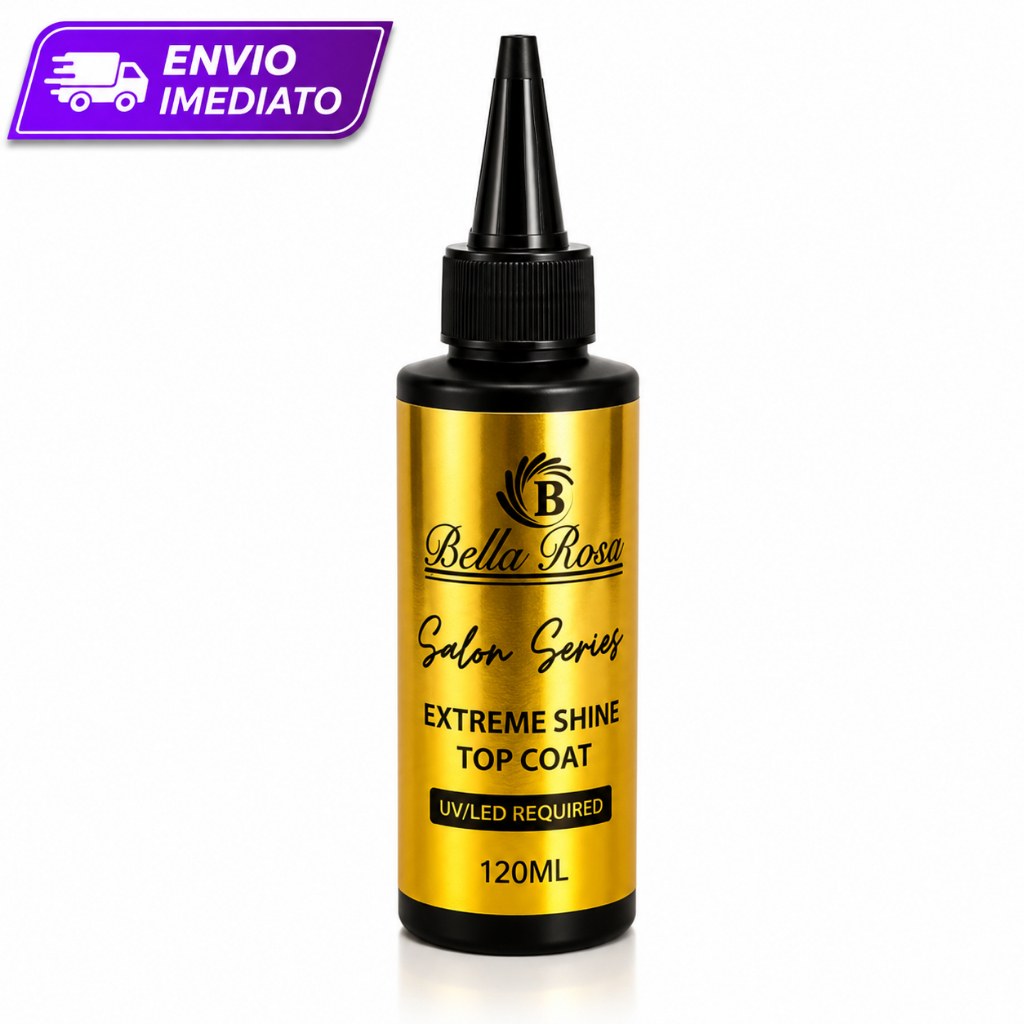 Top Coat Refil 120ml Bella Rosa Alto Brilho Finalizador Unhas Gel Blindagem