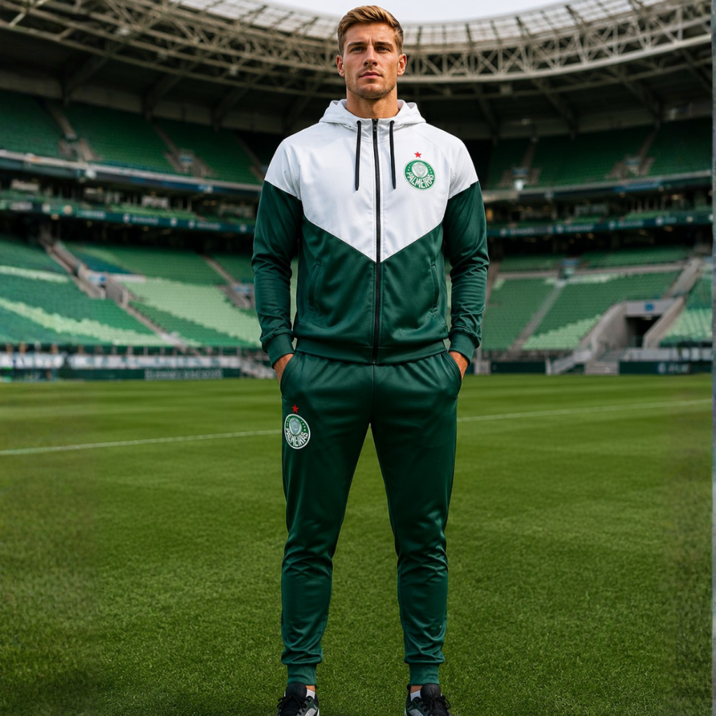 Blusa Agasalho Adulto com Calça Esportiva Verdão Atlética Palmeiras
