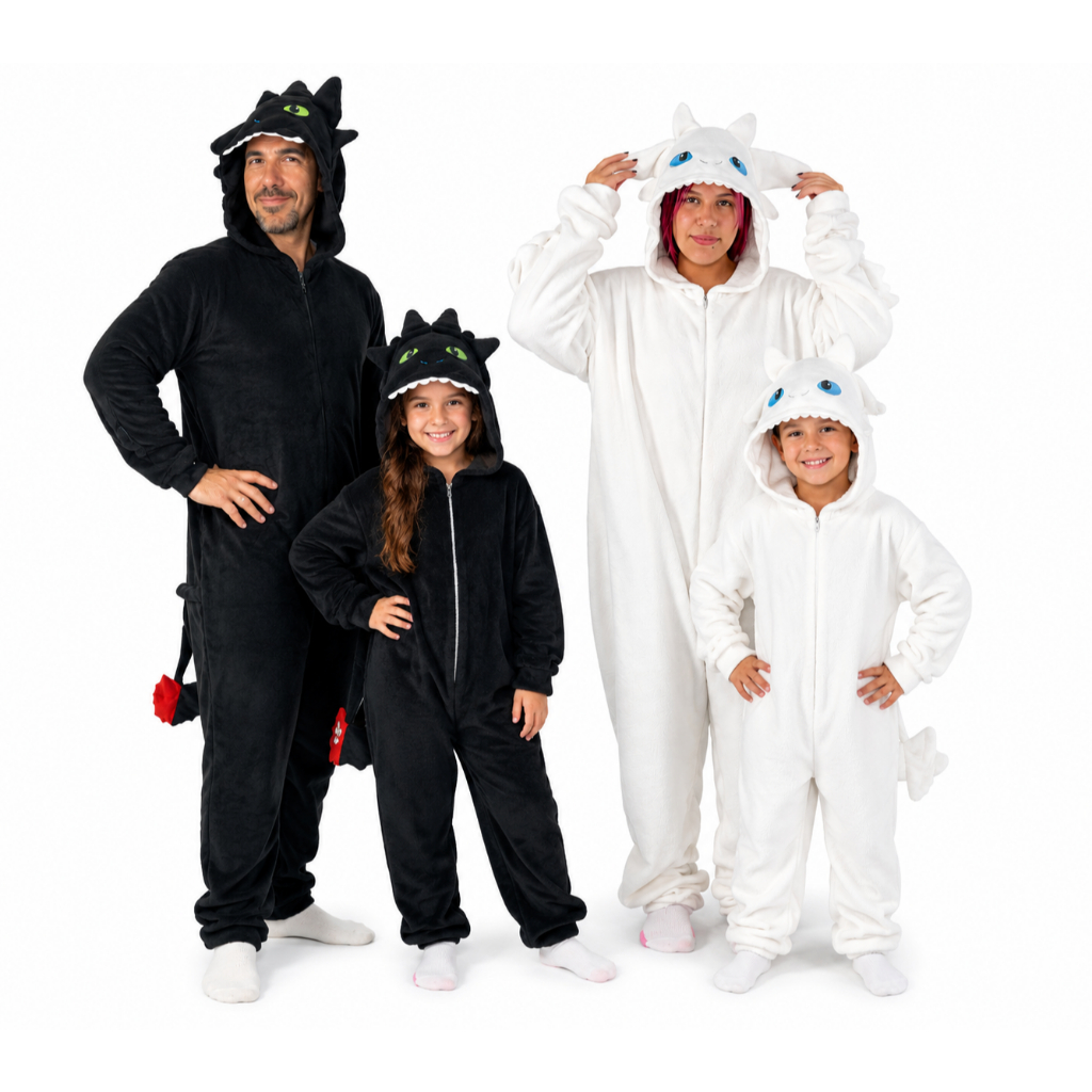 Pijama Kigurumi Banguela Fúria Da Noite Dragão Infantil E Adulto Macacão Pelúcia Fantasia Cosplay Treinar Seu Dragão