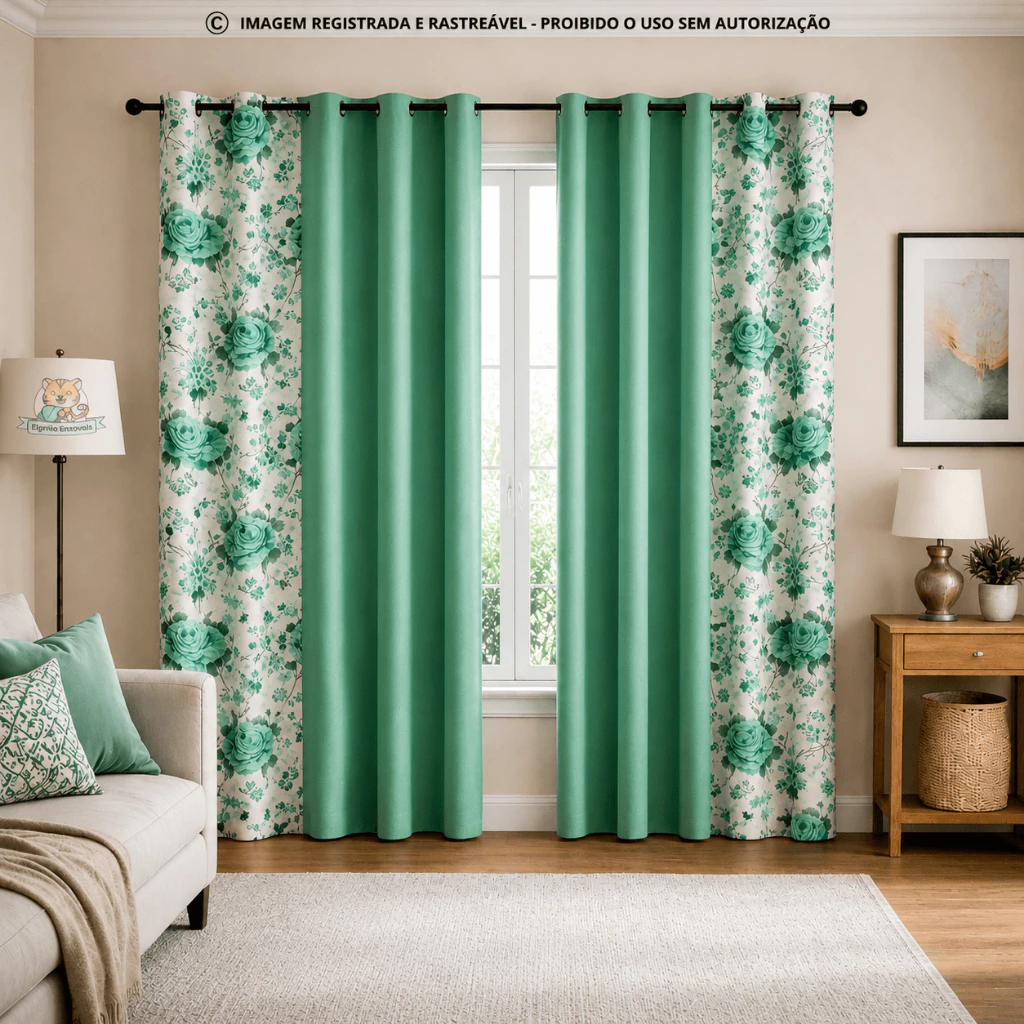 Cortina para Sala Quarto Escritório Floratta 2,00 x 1,70 Estampada Alta Qualidade Envio Rápido — imagem 1