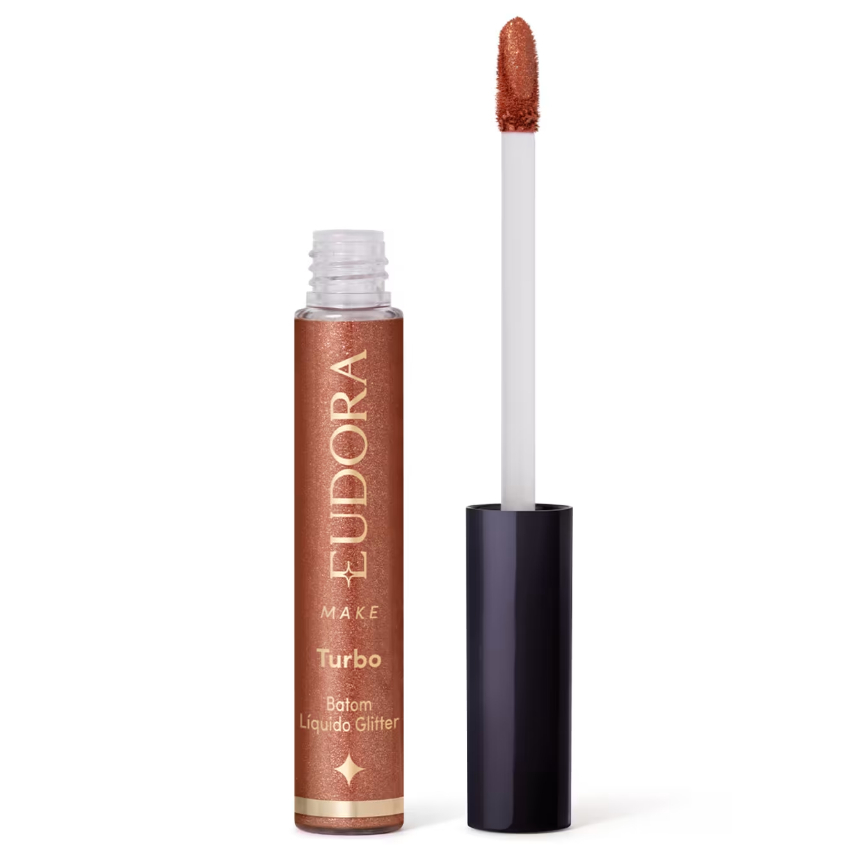 EUDORA Batom Líquido Nude Glitter Magic Eudora Make Turbo 5,2ml- PRODUTO ORIGINAL