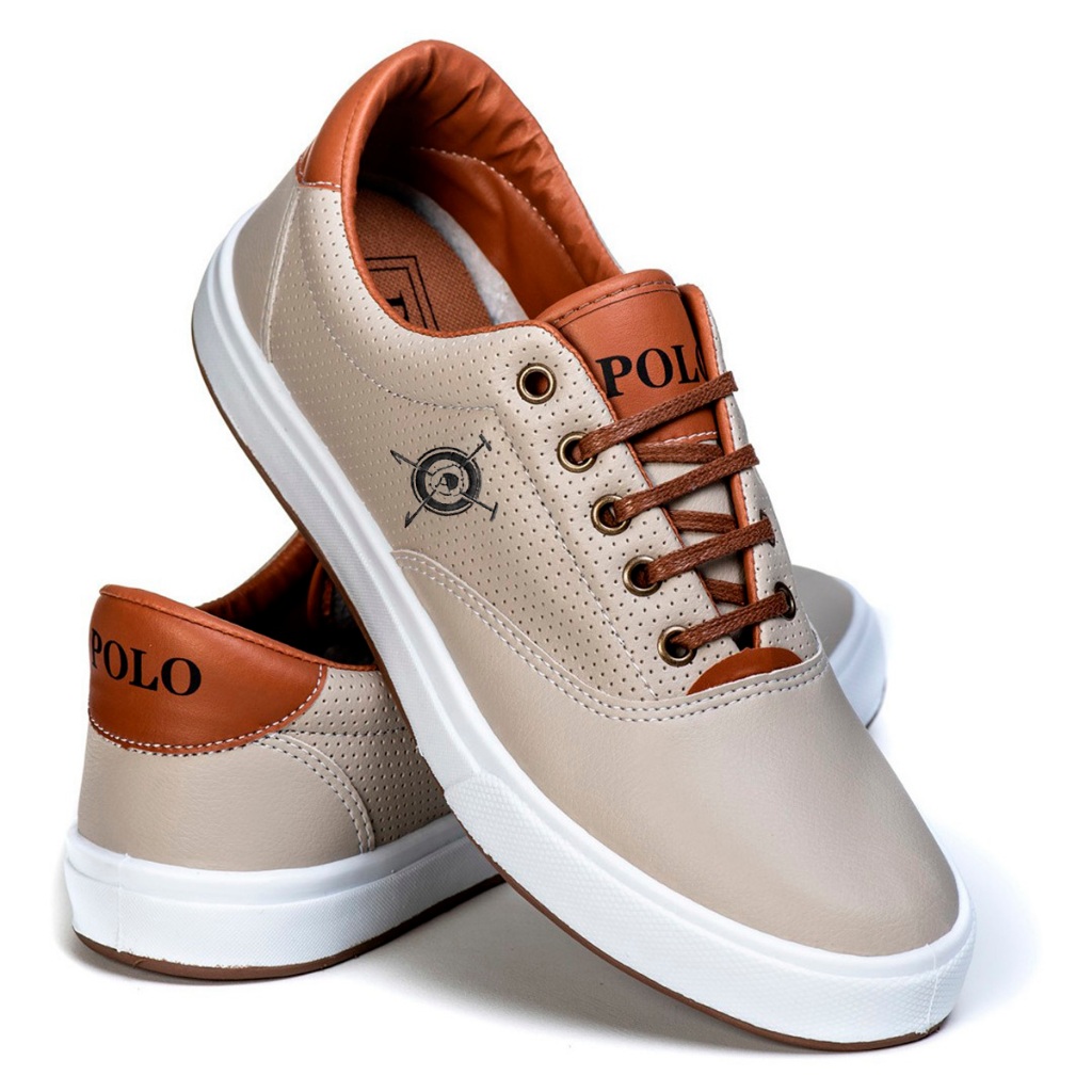 Tenis masculino casual moderno polo open social macio confortável sapatenis versatil leve barato