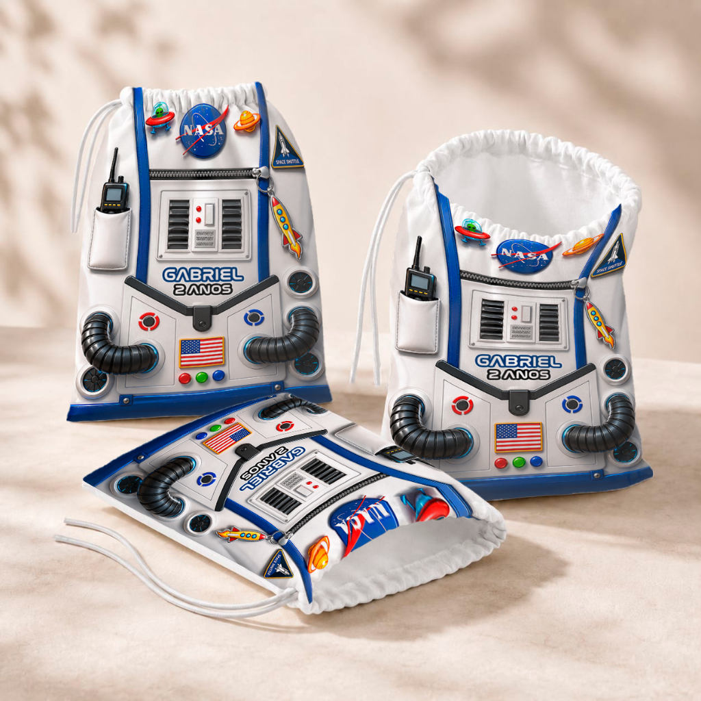 20 Sacolinhas Personalizada Festa Infantil 18x26 Aniversário Lembrancinha Astronauta 6
