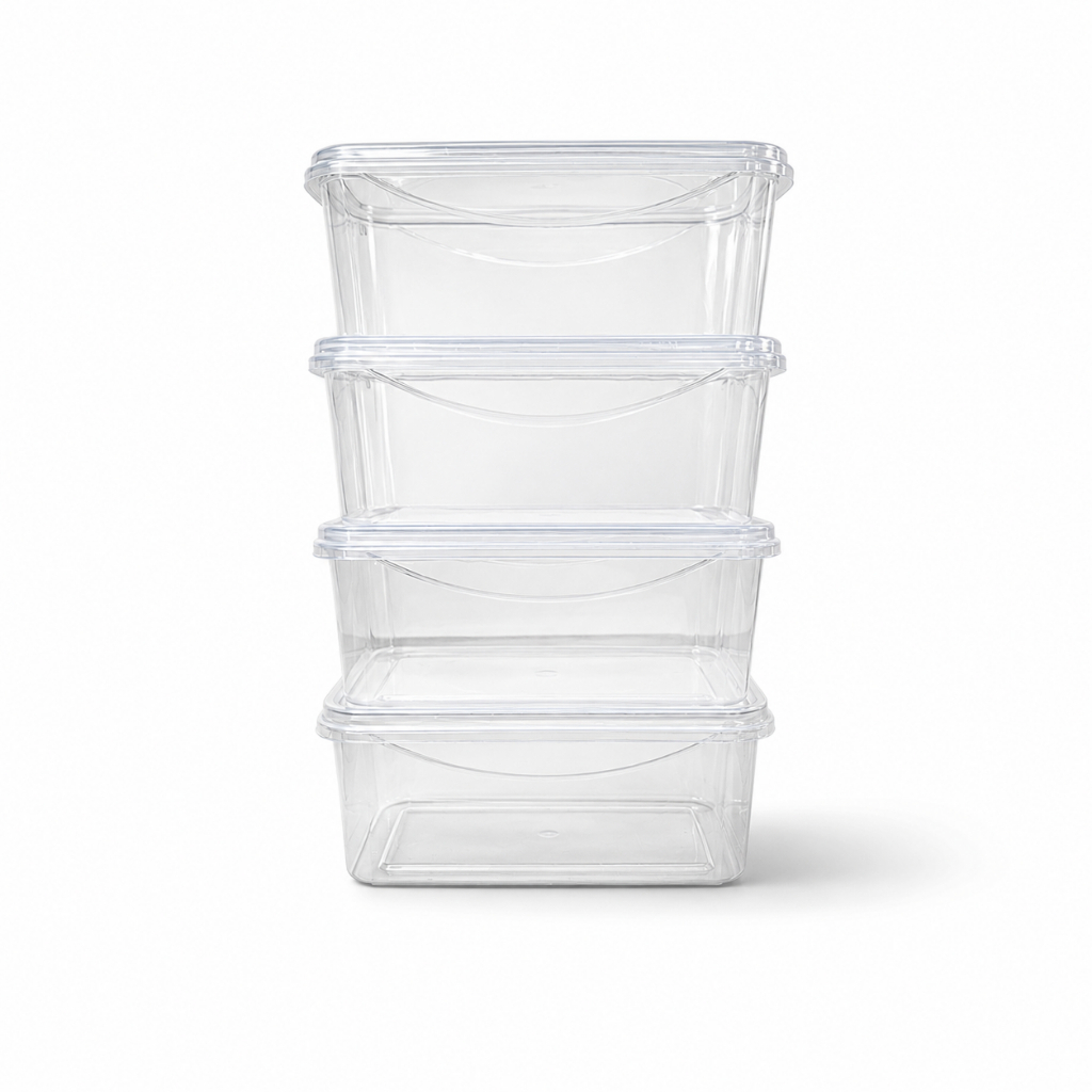 Kit com 12 potes transparentes organizadores mantimento marmita 1L multiuso cozinha plastico