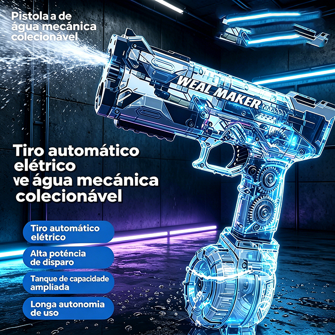 Lumizinho Lançador Elétrico Infantil De Diversão Aquática 3+ Grande E Compacto