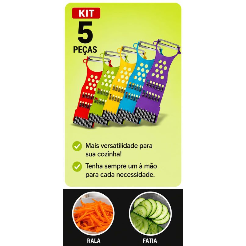 Fatiador Legumes Verduras Frutas 5 Em 1  Manual Multifuncional Promoção